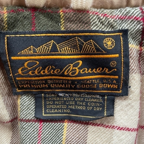 Vintage Eddie Bauer Flannel Lined Insulated Trench Coat in Tan Size Small - Picture 7 of 7